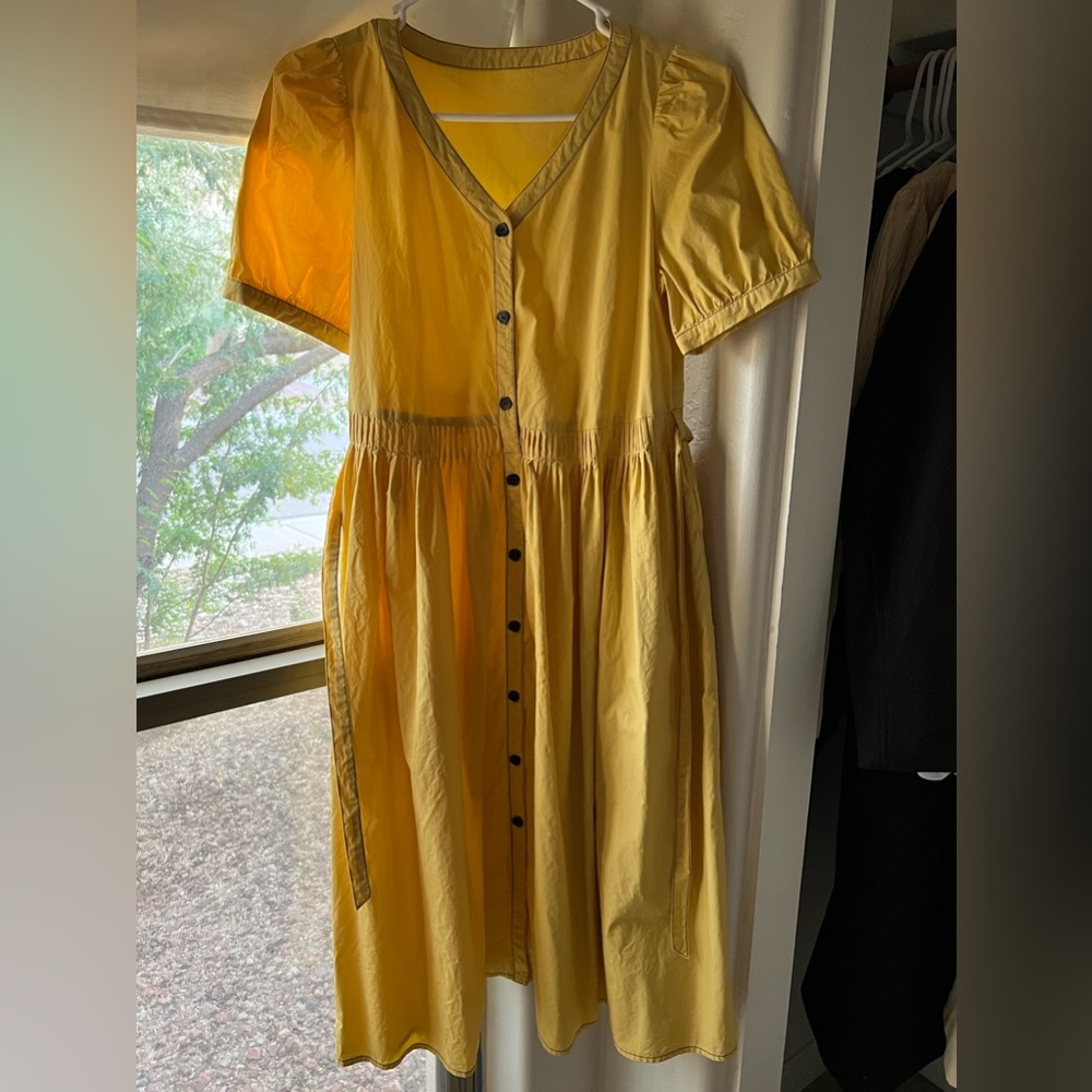New cotton yellow summer dress